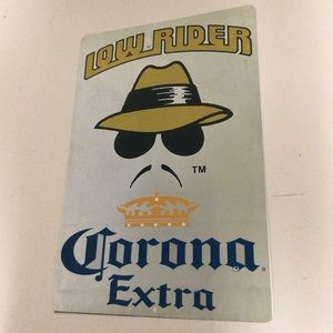 Lowrider Corona extra beer metal tin sign man cave